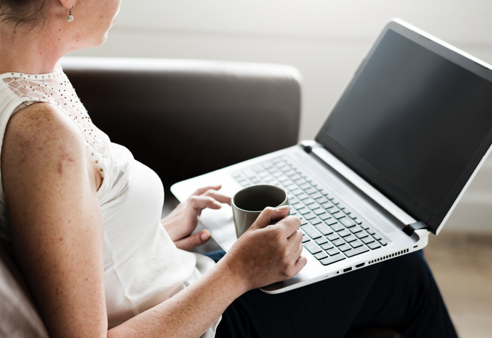 A person using an online learning system.