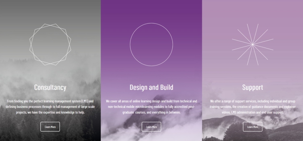 Spokes Education core services for online earning solutions. Consultancy, design and build and support.