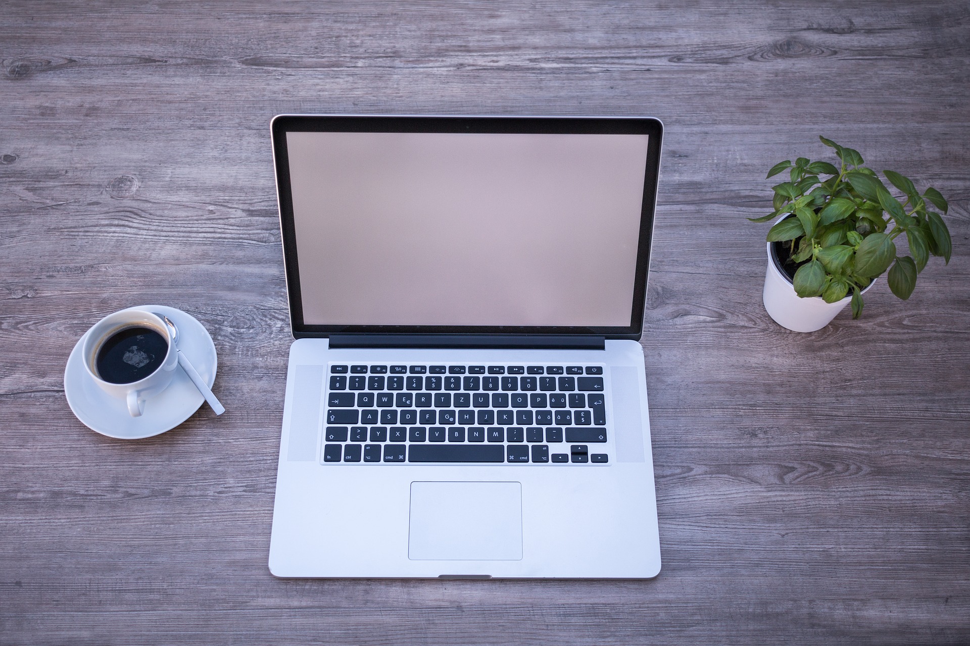A laptop placed on a desk.